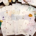 Vintage floral handmade paper collection with embedded dried petals for DIY scrapbooking - Linpian Songkan 4 Complete Sets --- Inventory Warning