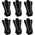 Set of 6 black velvet flame necklace display busts for professional jewelry showrooms - New Necklace Rack / As Shown