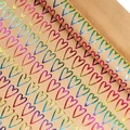 Kraft gift wrapping paper roll with iridescent laser heart patterns and metallic finish - Heart / 0.43*3M/Roll