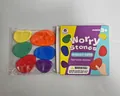 Set of six colorful textured silicone worry stones fidget toys with retail packaging - Bag And Color Box