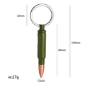 Army green bullet bottle opener keychain with dimensions 109mm length and 27g weight - Army Green