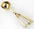 Polished golden stainless steel ice cream scoop with mechanical trigger for cookie dough - Large (6cm) / Gold