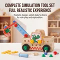 Wooden excavator construction toy set with colorful screws and tools for kids - Portable Tool Car Toy