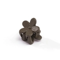 Close-up of a matte brown plum blossom hair claw clip for girls made of durable resin - Dark Coffee
