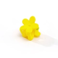 Close-up of yellow matte flower hair claw clip with a frosted resin finish for kids - Yellow
