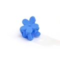 Macro detail of a bright Klein blue matte flower hair claw clip for girls - Lake Blue