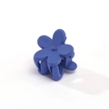 Detailed macro view of small matte fog blue flower hair claw clip for girls - Sapphire Blue