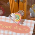 Rainbow cloud decorative clip with cute smiley face for creative paper organization - Rainbow