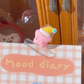 Cute pink sleeping star cartoon paper clip with transparent base for stationery storage - Pink Star