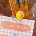 Creative cartoon sun resin paper clip with cute smiley face and pink bow detail - Sun