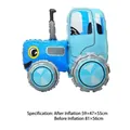 Blue cartoon tractor foil balloon for kids birthday party and farm theme decoration - 3D Tractor
