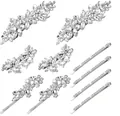 10-piece silver-toned hair clip set with marquise rhinestones and glass crystals - 10-Piece Style 33