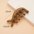Sandalwood meridian massage comb with five teeth in dolphin shape, 11cm by 4.5cm - Green Sandalwood Large Whale