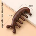 Handcrafted sandalwood 5-tooth scalp massager with natural grain and smooth dolphin shape - Dolphin Shape Without Hole