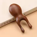 Polished sandalwood meridian massage tool with dolphin shape and natural wood grain - Two Finger Frog Shape