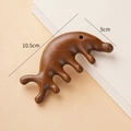 Sandalwood meridian massage comb with five teeth and dolphin shape, size 10.5x5cm - Golden Sandalwood Porcupine Shape