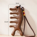 Sandalwood five-tooth massage comb with dolphins design and hanging rope dimensions 11x5cm - Dolphin Shape With Lanyard