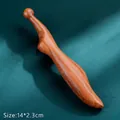 Polished red sandalwood meridian massage wand tool in size 14x2.3cm with wood grain - Sandalwood Acupoint Pen