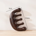 Golden Sandalwood five-tooth massage comb with size dimensions of 9.5cm by 5cm - Ebony Wood Five Tooth