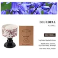 Bluebell scented blue and white porcelain candle set with wooden base and gift box - Red/Bluebell/Camellia (Black Pillar)
