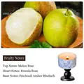 Blue and white porcelain soy candle with English Pear and Freesia scent on wooden base - Blue Porcelain/Black/English Pear and Freesia