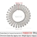 Transparent graues Spiralhaargummi aus TPU mit einem Außendurchmesser von 4cm - 4cm Modell / Transparentes Grau