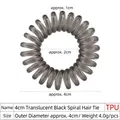 Transparenter schwarzer 4cm TPU Spiralhaargummi mit robustem 4,0g Telefondraht - 4cm Modell / Transparentes Schwarz