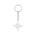 Polished stainless steel keychain with a Celtic knot style pendant in silver finish - S-Shape 2 / Steel