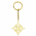 Golden titanium steel keychain with Celtic knot and pentagram hollow-out pattern - Witch's Knot 1 / Gold