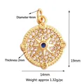 Goldener Kompass-Anhänger mit weißen Zirkonia und blauem Stein, Größe 19x14mm - Blauer Zirkonia Kompass Stil (款式2)
