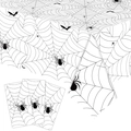 Halloween disposable tablecloth and napkin set with spider web and bat patterns - 137*274 White Spider Web Tablecloth