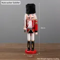 Casse-noisette soldat de 30 cm en uniforme rouge tenant une épée d'argent sur socle - Soldat Casse-Noisette - Chapeau Noir