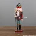 30cm wooden nutcracker soldier figure with golden crown and blue red uniform - Nutcracker Soldier - Crown