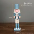 30.5cm light blue glitter nutcracker drummer wooden doll with mini drum and drumsticks - Large Blue Nutcracker Drummer