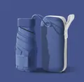Ultra-light six-fold flat navy blue sun umbrella with a matching capsule storage case - Flat 6-Fold Ordinary Black Glue / With Cloth Sleeve / Navy Blue