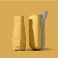 Ultralight ginger yellow 6-fold capsule umbrella with matching hard storage case - Flat 6-Fold Ordinary Black Glue / With Cloth Sleeve / Lemon Yellow