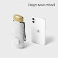 Portable ultra-light 6-fold capsule sun umbrella in moon white with compact flat handle - Flat 5-Fold / With Cloth Sleeve / Off White