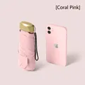 Ultra-lightweight coral pink capsule umbrella with compact design and UV protection - Flat 5-Fold / With Cloth Sleeve / Pink