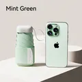 Mint green mini ultra-light folding umbrella with UPF 50+ UV protection and compact size - Ultralight Flat 7-Fold / With Cloth Sleeve / Fruit Green