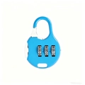 Lucchetto a combinazione a 3 cifre blu per bagagli armadietti da palestra e zaini - Rotondo / Blu