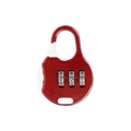 Mini lucchetto a combinazione rosso a 3 cifre per valigie, bagagli e armadietti palestra - Rotondo / Rosso
