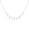 Dettaglio della collana in argento S925 con ciondoli a stella e luna su una catena sottile - Argento 925 / Collana Stella Luna Liscia