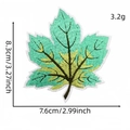 Green maple leaf embroidery patch size 8.3x7.6cm weight 3.2g for clothing repair - Light Blue