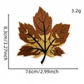 Detailed maple leaf embroidery iron on patch for clothing decoration 3.27 x 2.99 inches - Coffee