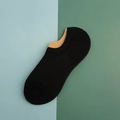 Classic black low cut invisible socks for women with non-slip cuff and breathable knit - Mesh Black