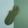 Dark green low cut invisible cotton boat sock for women with breathable mesh knit - Mesh Army Green