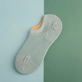 Women's thin low cut invisible boat sock in light bean green with breathable mesh texture - Mesh Light Blue