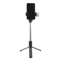 Asta per selfie Bluetooth estensibile con treppiede, luce LED e supporto per cellulare - Nero Con Luce (N08S)