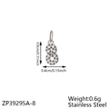 Detailed stainless steel number 8 pendant with micro-pave cubic zirconia stones - Zirconia Number-8 / Steel