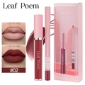 Matte Flüssiglippenstift und Lippenkonturenstift Set Nr. 02 Ziegelrot in rosa Box - #02 Tiefes Ziegelrot